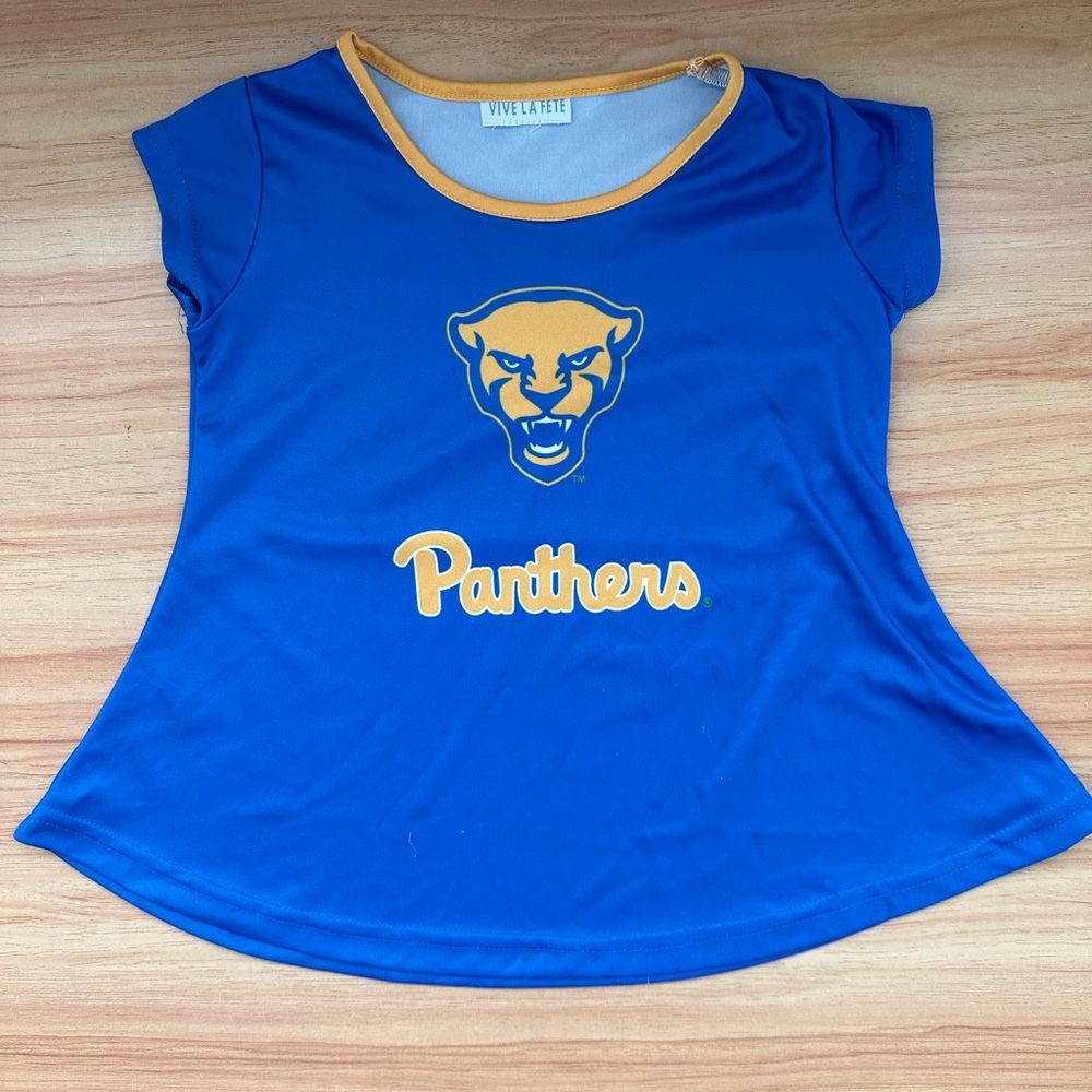 💙💛 Pitt Panthers Girls A-Line Top Blue/Gold | Vive La Fete Toddler Tee 🏈